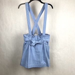 Blue corduroy skirt with suspenders